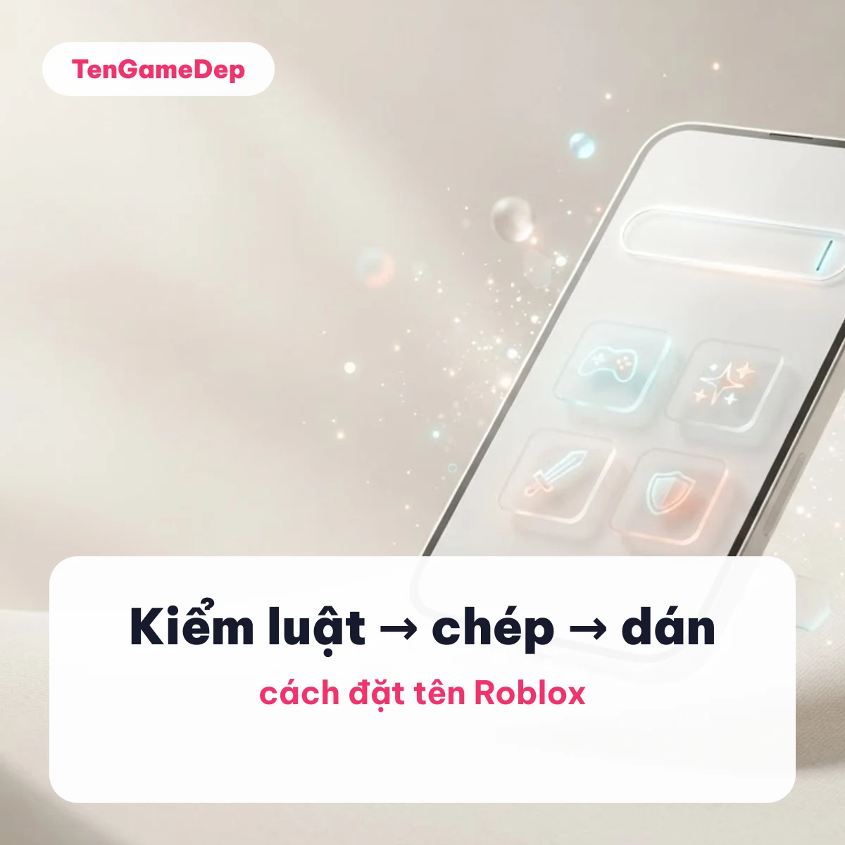 Cách đặt tên Roblox: kiểm luật username, chép và dán, trên nền điện thoại kính mờ