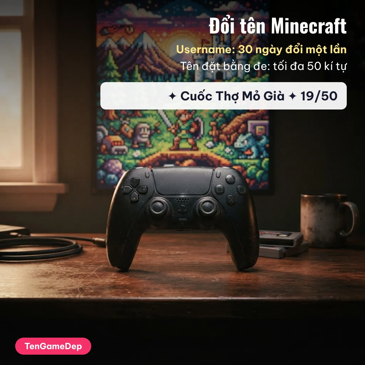 Các bước đổi tên Minecraft và đặt tên đồ vật bằng đe có kí tự đặc biệt