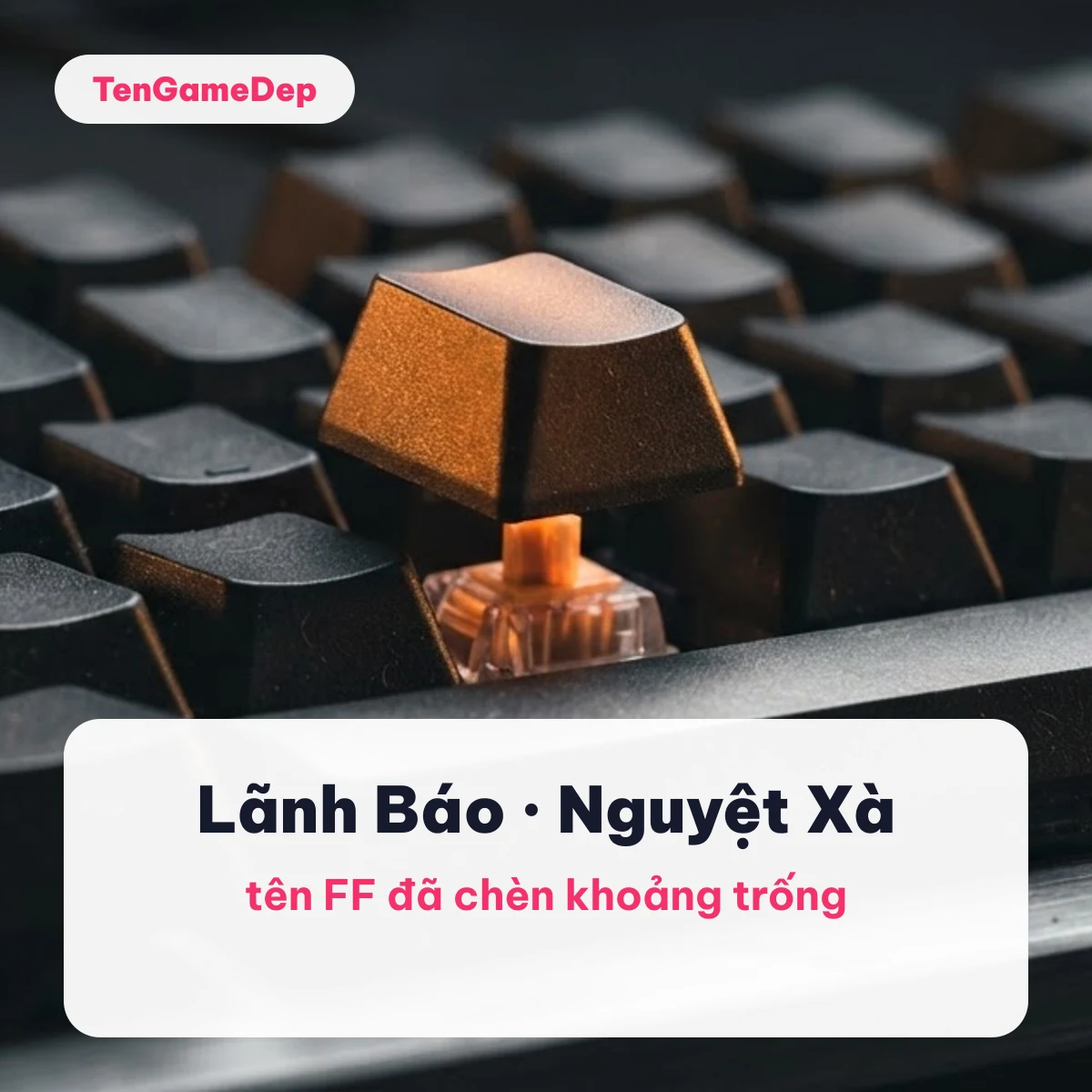 Tên FF có dấu cách như Lãnh Báo, Nguyệt Xà tách bằng kí tự khoảng trống, nền bàn phím cơ