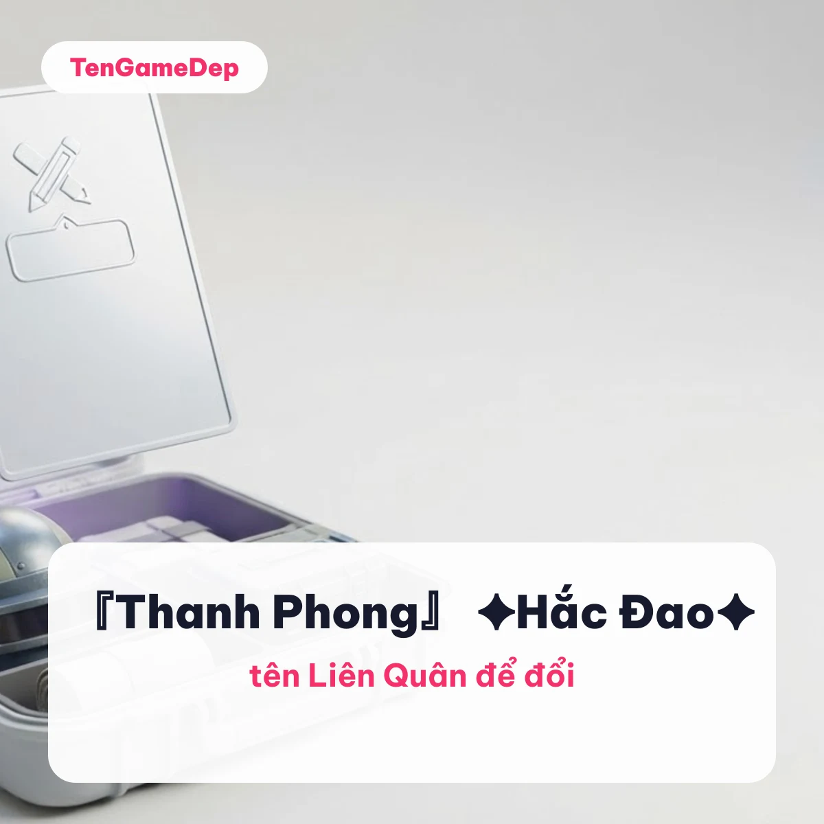 Tên Liên Quân để đổi như ✦Hắc Đao✦ và 『Thanh Phong』 trên nền hộp đựng thẻ bạc